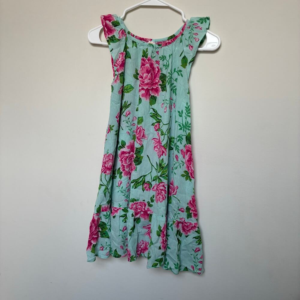 Gymboree Aqua Pink Floral Swim Cover Up Dress Girls Size 12